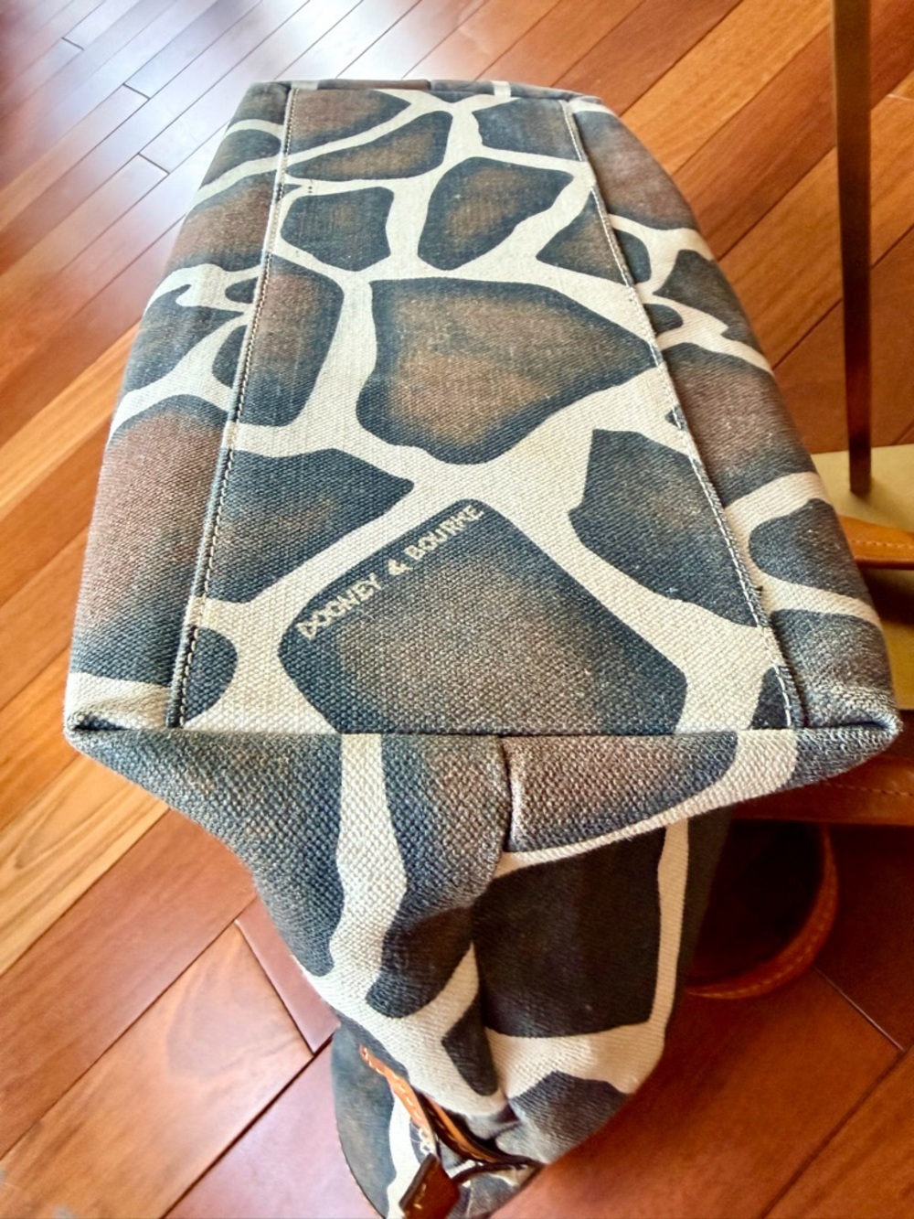 Dooney & Bourke Serengeti Giraffe Canvas Tote with Leather Handles and Trim - Picture 15 of 15